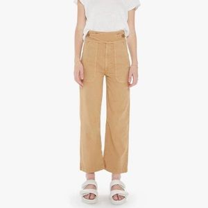 Mother denim wrapped up patch ankle in tan